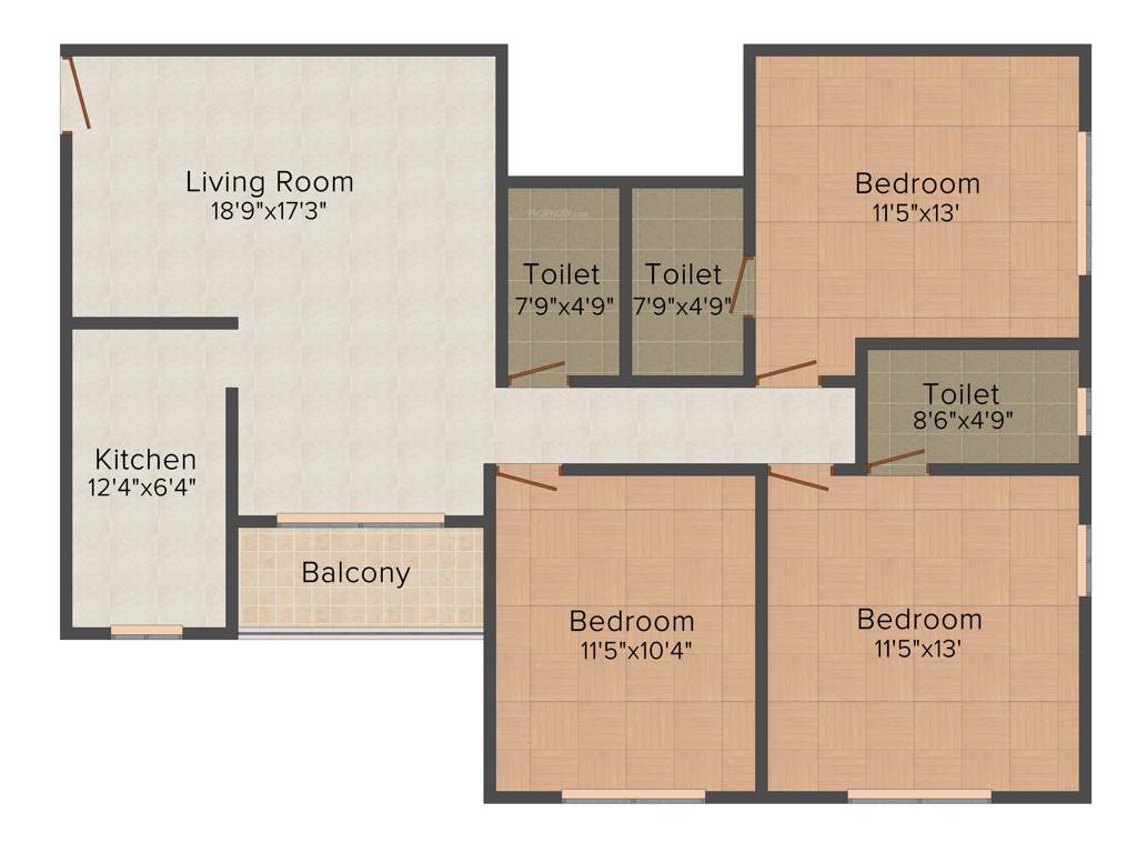 Mounthill The Rain Forest (3BHK+3T (1,592 sq ft) 1592 sq ft)