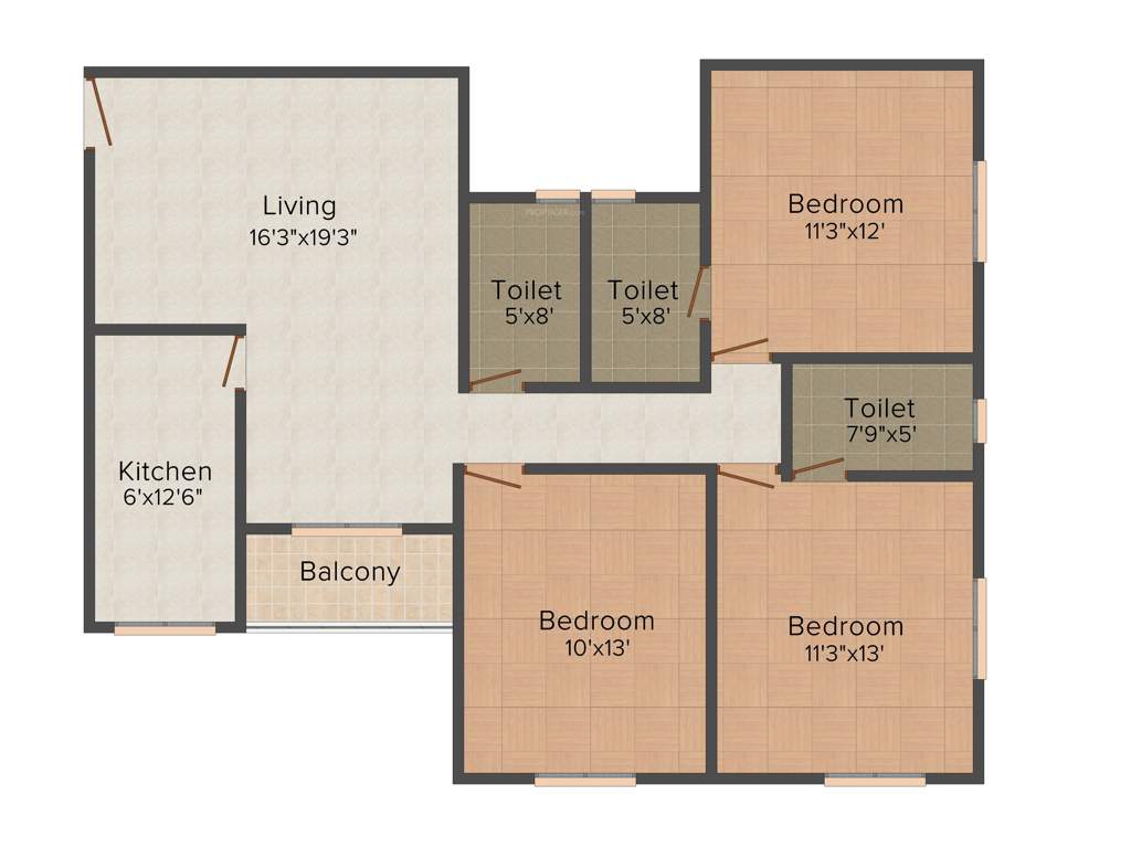 Mounthill The Rain Forest (3BHK+2T (1,321 sq ft) 1321 sq ft)