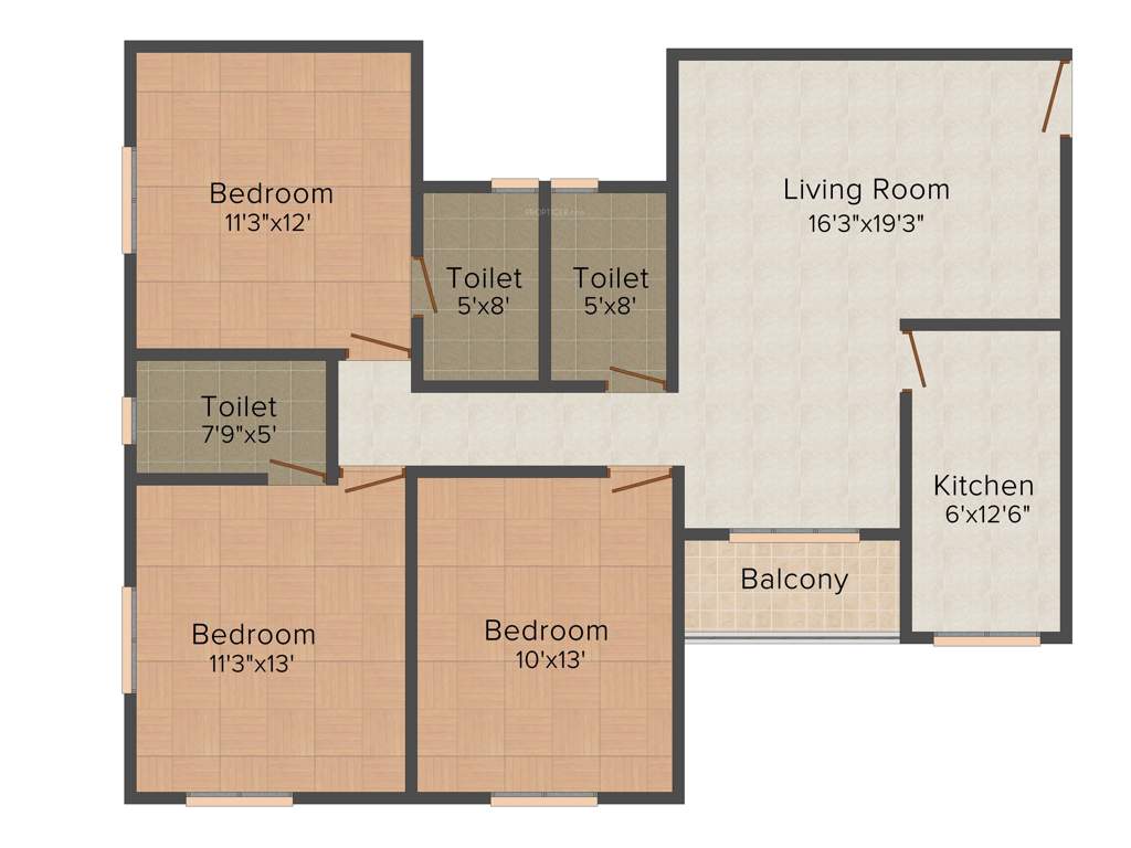 Mounthill The Rain Forest (3BHK+3T (1,446 sq ft) 1446 sq ft)