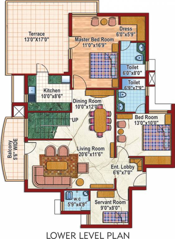 Purvanchal Silver City 2 (4BHK+4T (2,495 sq ft)   Servant Room 2495 sq ft)