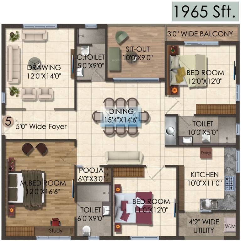 Vertex Siris Signa (3BHK+3T (1,965 sq ft) + Pooja Room 1965 sq ft) Vertex Siris Signa (3BHK+3T (1,965 sq ft) + Pooja Room 1965 sq ft)