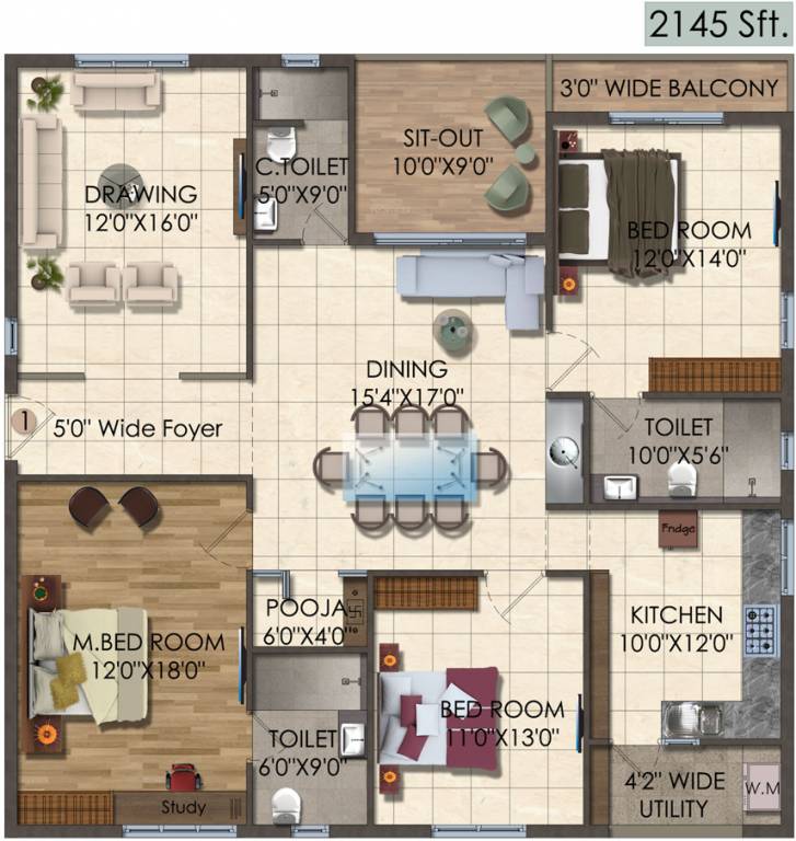 Vertex Siris Signa (3BHK+3T (2,145 sq ft) + Pooja Room 2145 sq ft) Vertex Siris Signa (3BHK+3T (2,145 sq ft) + Pooja Room 2145 sq ft)