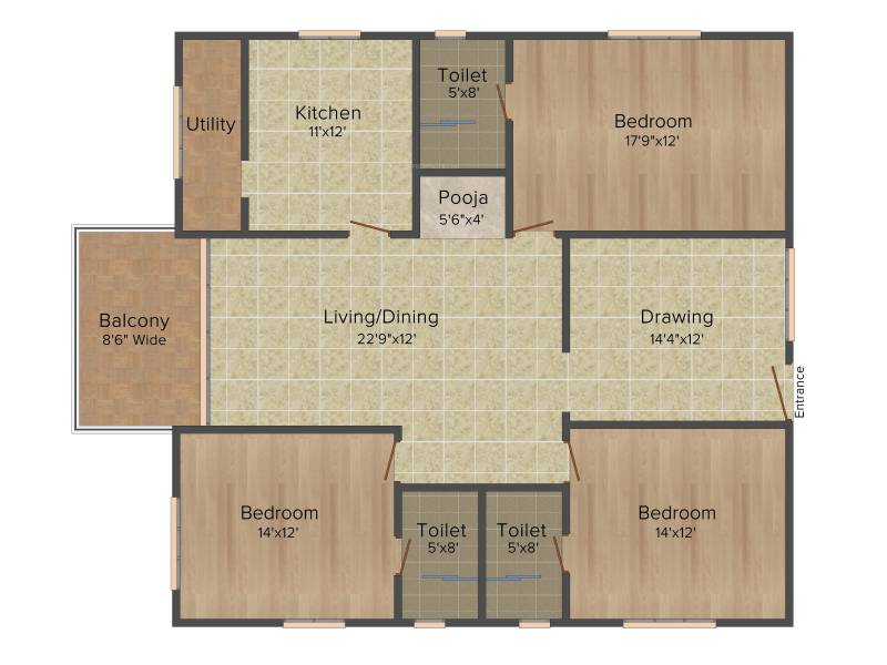 Aditya Capitol Heights (3BHK+3T (2,125 sq ft)   Pooja Room 2125 sq ft)