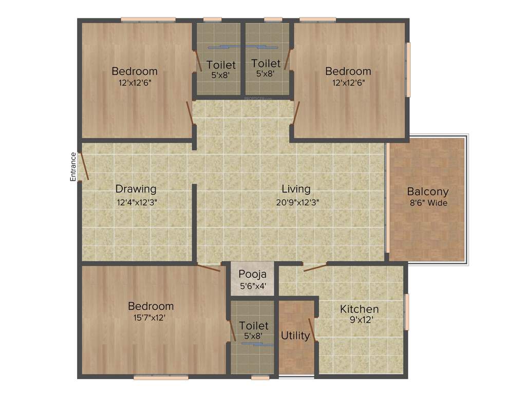 Aditya Capitol Heights (3BHK+3T (1,975 sq ft)   Pooja Room 1975 sq ft)