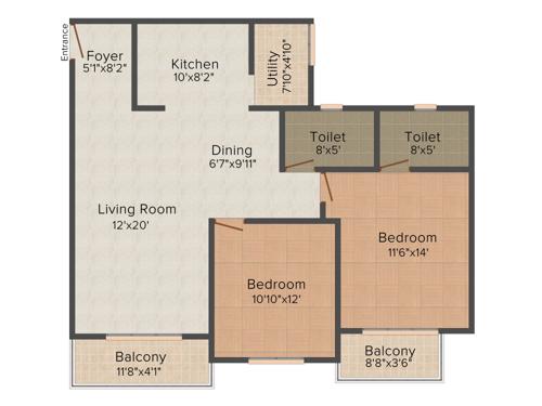 ND Pentos (2BHK+2T (1,205 sq ft) 1205 sq ft) ND Pentos (2BHK+2T (1,205 sq ft) 1205 sq ft)