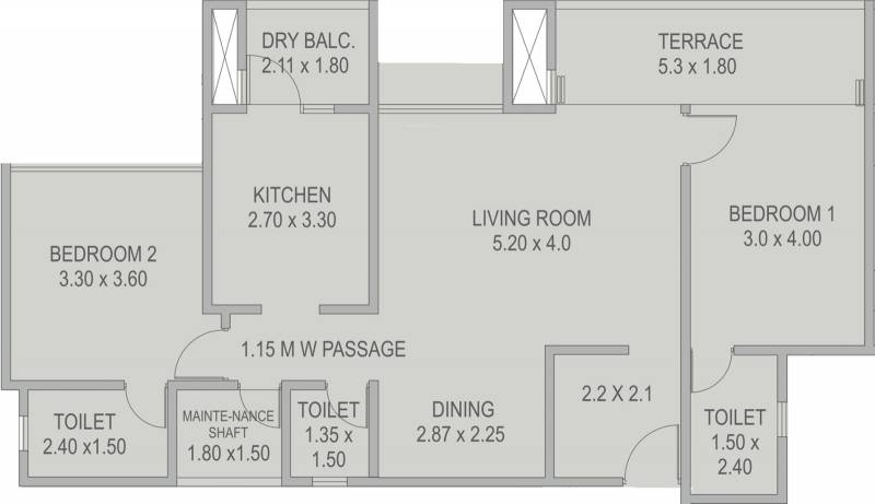 Kolte Patil Heights to Kothrud Baug (2BHK+3T (1,260 sq ft) 1260 sq ft)