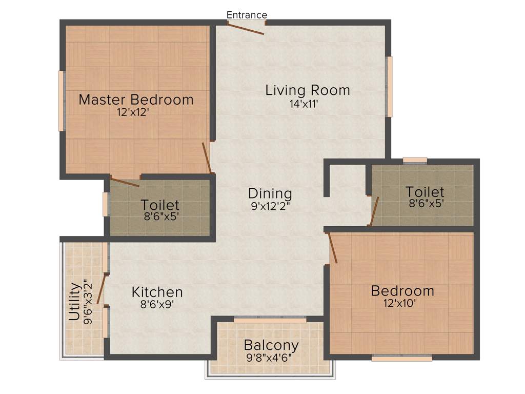 I Land Expressions (2BHK+2T (1,050 sq ft) 1050 sq ft)