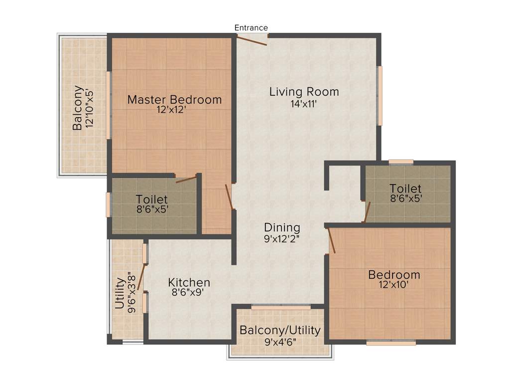 I Land Expressions (2BHK+2T (1,150 sq ft) 1150 sq ft)