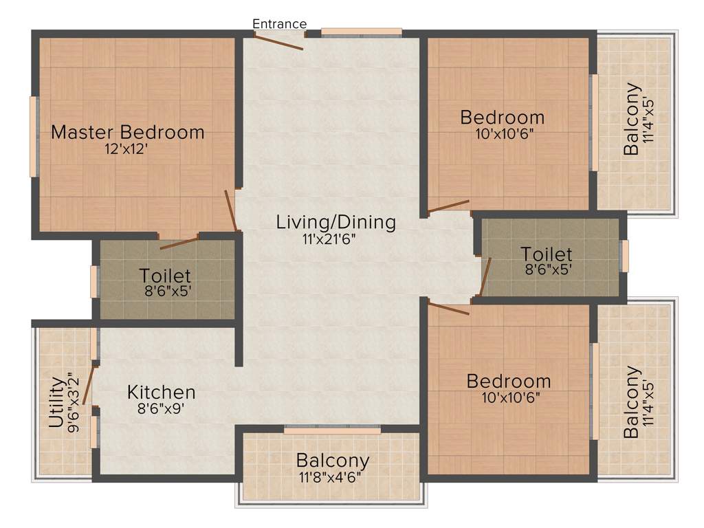 I Land Expressions (3BHK+2T (1,300 sq ft) 1300 sq ft)