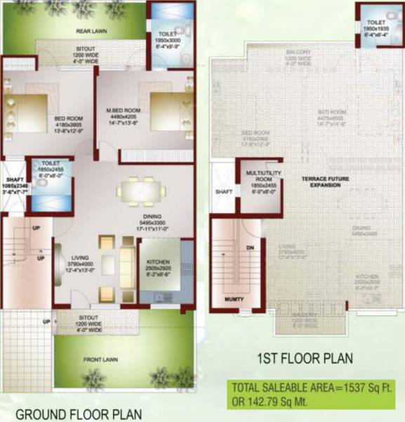 Ansal Carnation Garden (2BHK+3T (1,537 sq ft) + Study Room 1537 sq ft) Ansal Carnation Garden (2BHK+3T (1,537 sq ft) + Study Room 1537 sq ft)
