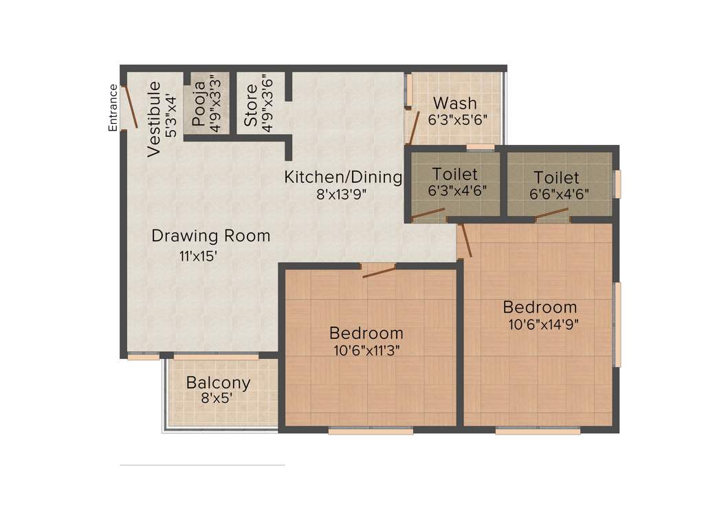 Shivpooja Aashka Elegance (2BHK+2T (1,305 sq ft) 1305 sq ft)