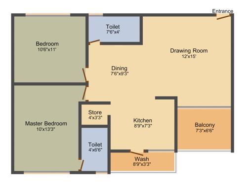 Ratna Ruchi Vatika (2BHK+2T (981 sq ft) 981 sq ft)