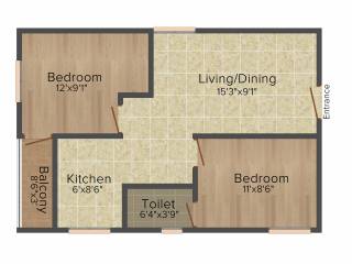 Aara Rain Tree (2BHK+1T (745 sq ft) 745 sq ft)