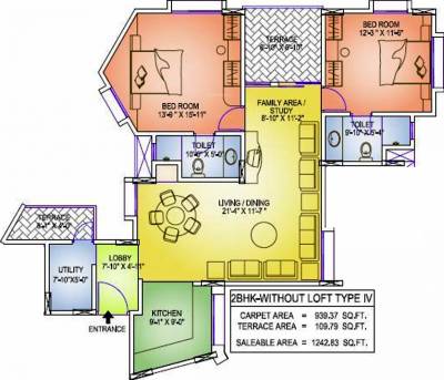Gera Developments Emerald City (2BHK+2T (1,242 sq ft) 1242 sq ft)