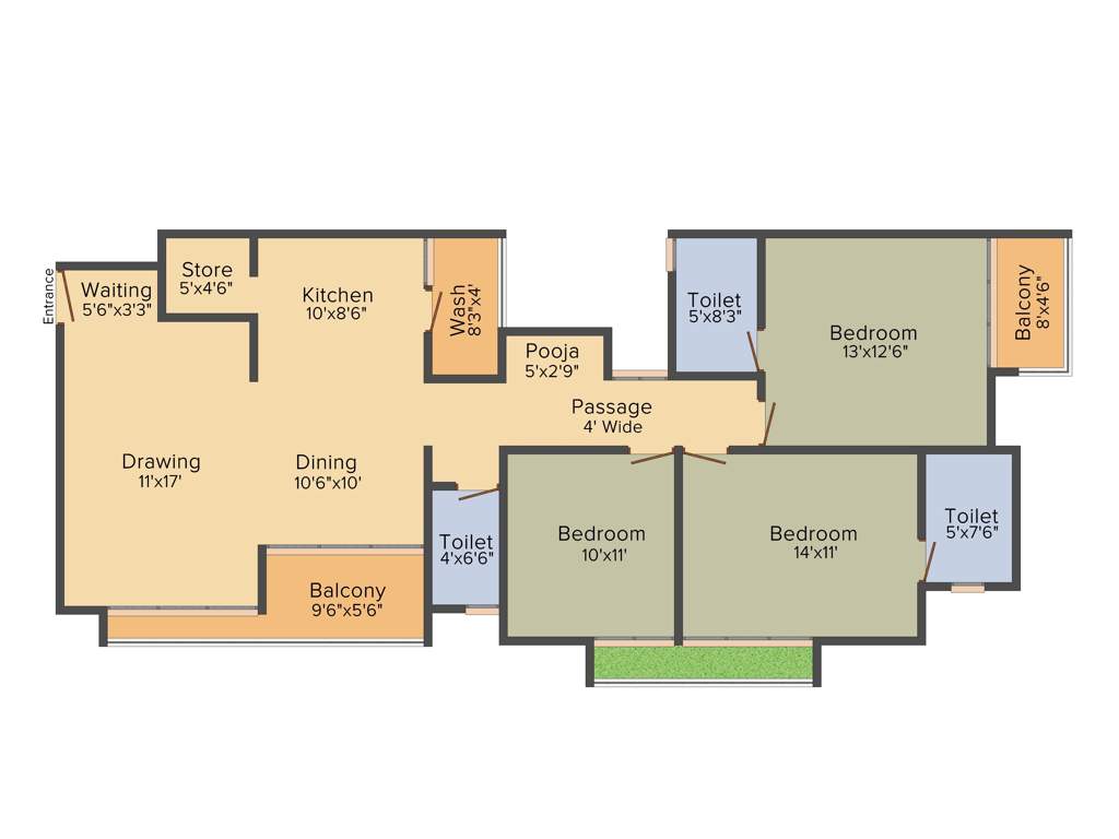Adeshwar Supan Solitaire (3BHK+3T (2,043 sq ft) + Pooja Room 2043 sq ft)