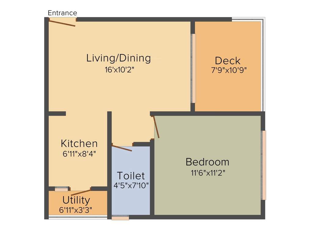 Keya The Green Terraces (1BHK+1T (715 sq ft) 715 sq ft)