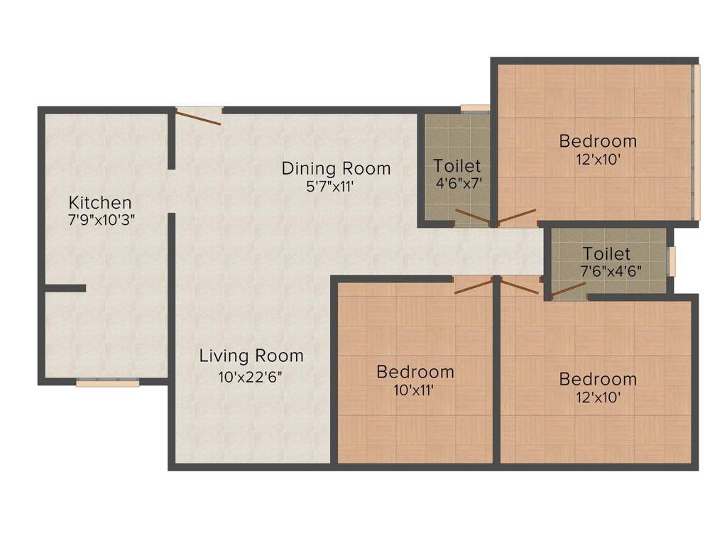 Milan Radhe Krishana CHS (3BHK+3T (980 sq ft) 980 sq ft)