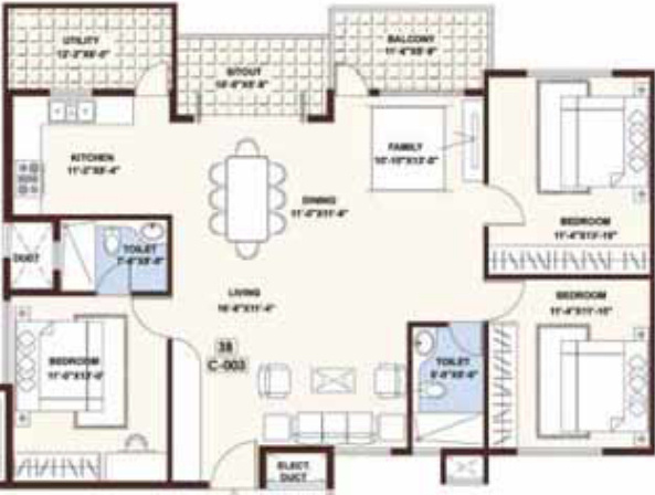 Uma Sree Dream World (3BHK+2T (1,688 sq ft) 1688 sq ft)