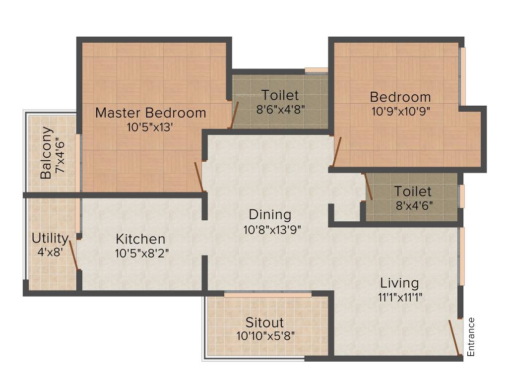 VijayaSri Eldorado (2BHK+2T (1,165 sq ft) 1165 sq ft)