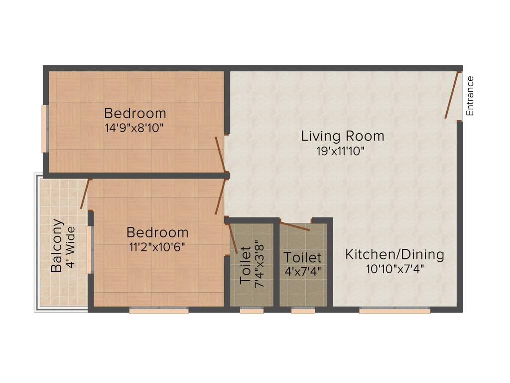 Rechi Jaya Apartment (2BHK+2T (1,001 sq ft) 1001 sq ft)