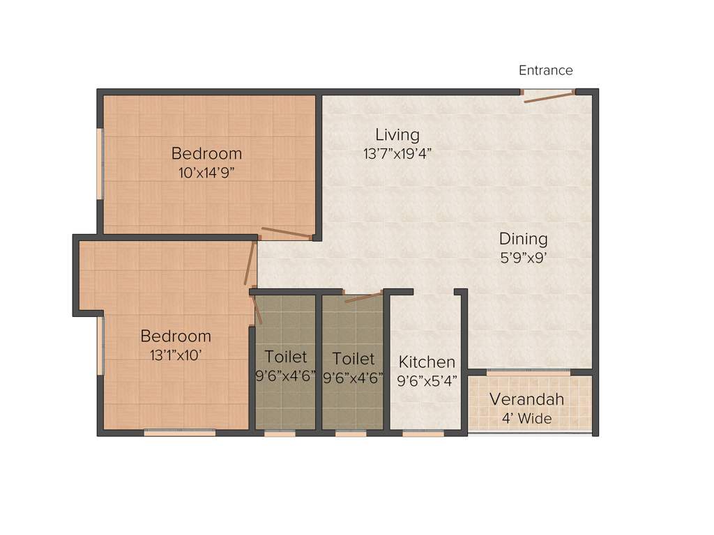 Bhawani Sunvalley (2BHK+2T (1,147 sq ft) 1147 sq ft)