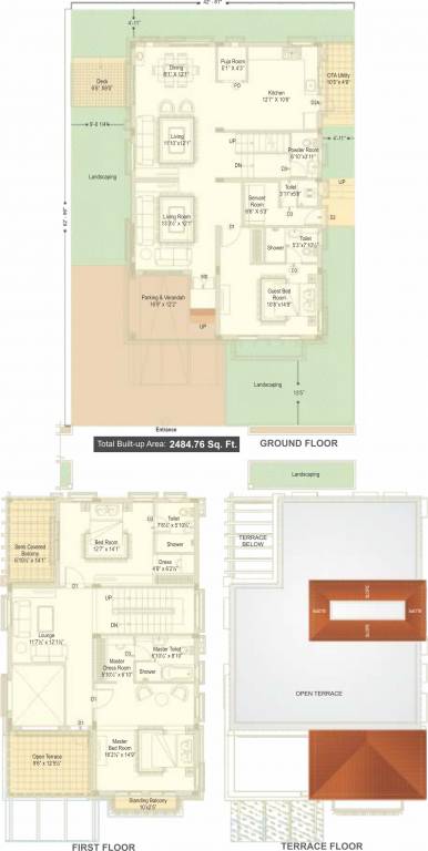 Ramky Gardenia Grove Villas (3BHK+4T (2,485 sq ft) Servant Room 2485 sq ft)