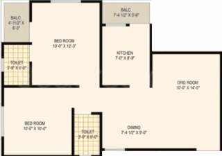 Dev Group Exotica (2BHK+2T (873 sq ft) 873 sq ft)