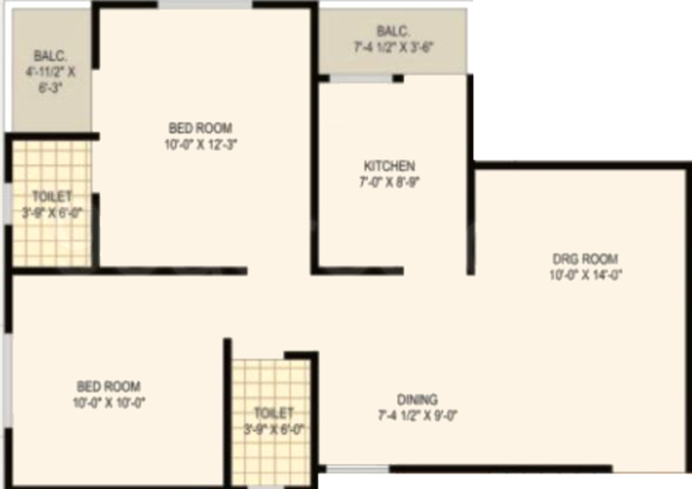 Dev Group Exotica (2BHK+2T (873 sq ft) 873 sq ft)