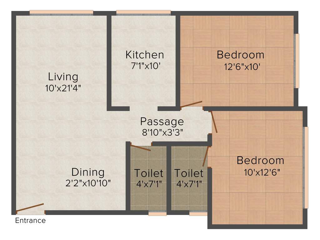 Dipti Koteshwar Darshan (2BHK+2T (651 sq ft) 651 sq ft)