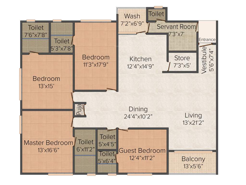 Advance Le Jardin (4BHK+4T (3,500 sq ft) 3500 sq ft)