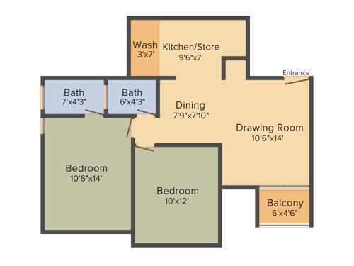 Swagat Pelican (2BHK+2T (1,215 sq ft) + Pooja Room 1215 sq ft)