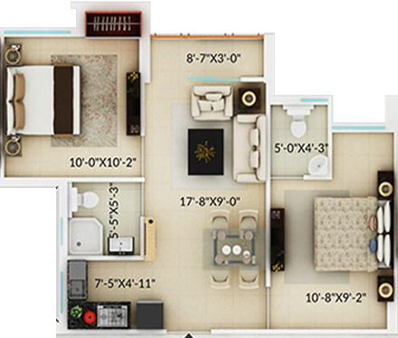 Amaya Amaya Residences (2BHK+1T (732 sq ft) 732 sq ft) Amaya Amaya Residences (2BHK+1T (732 sq ft) 732 sq ft)
