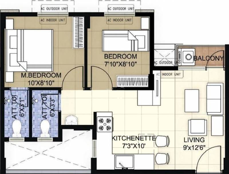 TVS Emerald Green Acres (2BHK+2T (580 sq ft) 580 sq ft)