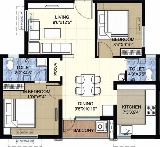 TVS Emerald Green Acres (2BHK+2T (841 sq ft) 841 sq ft)