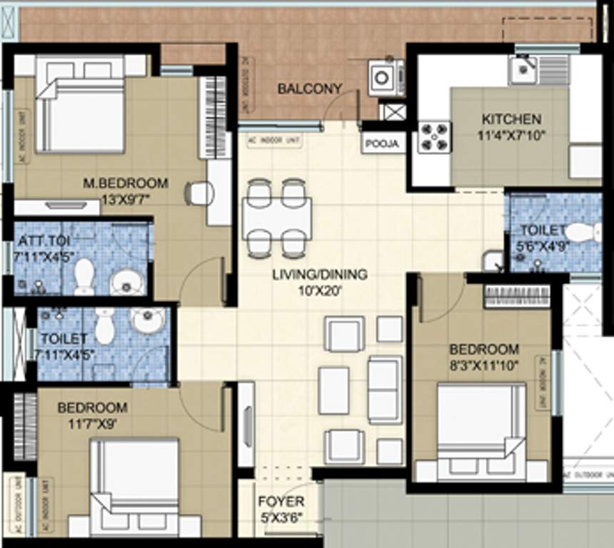 TVS Emerald Green Acres (3BHK+3T (1,306 sq ft) 1306 sq ft)