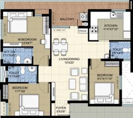 TVS Emerald Green Acres (3BHK+3T (1,306 sq ft) 1306 sq ft) TVS Emerald Green Acres (3BHK+3T (1,306 sq ft) 1306 sq ft)
