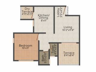 Kumar Palm Dew (1BHK+1T (691 sq ft) 691 sq ft)