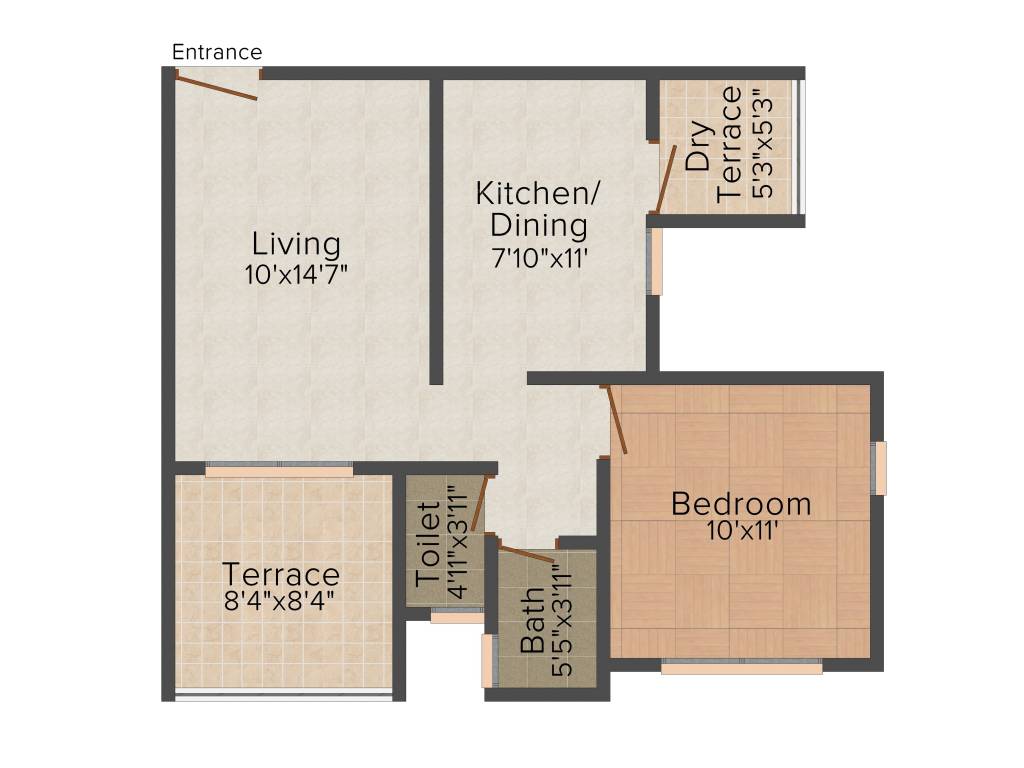 Kumar Palm Dew (1BHK+1T (705 sq ft) 705 sq ft)