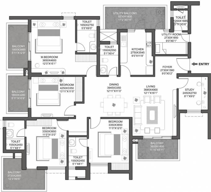 Godrej Signature Homes (4BHK+4T (2,692 sq ft) + Study Room 2692 sq ft)