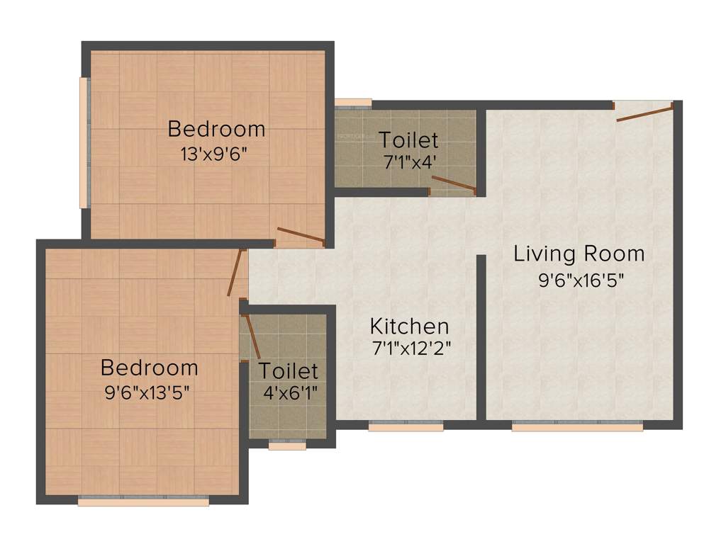 Aditya New Ekta CHS (2BHK+2T (566 sq ft) 566 sq ft)