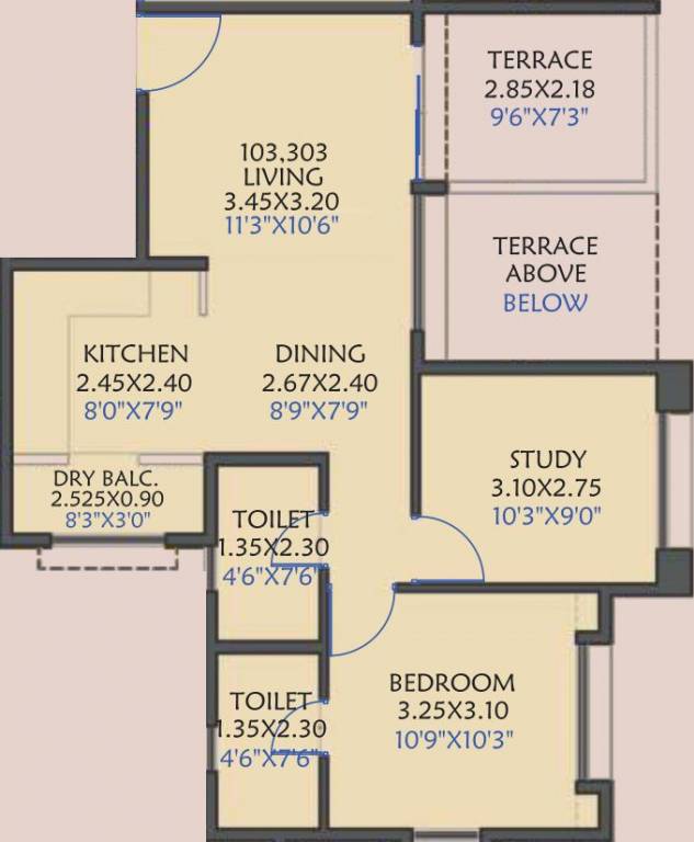Vivanta Vivantalife Vishakha (2BHK+2T (877 sq ft) 877 sq ft)