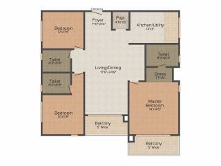 Prestige Ivy League (3BHK+3T (2,051 sq ft) + Pooja Room 2051 sq ft)