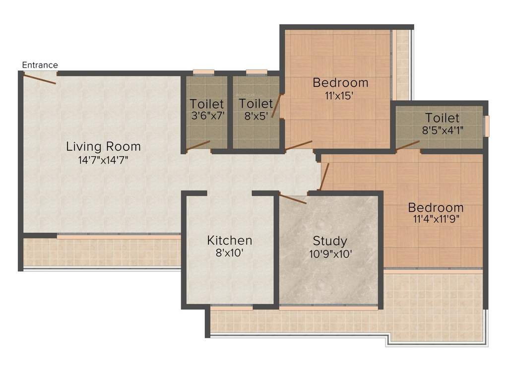 Vastusankalp Punyodaya Skylounge (2BHK+2T (1,305 sq ft) 1305 sq ft)