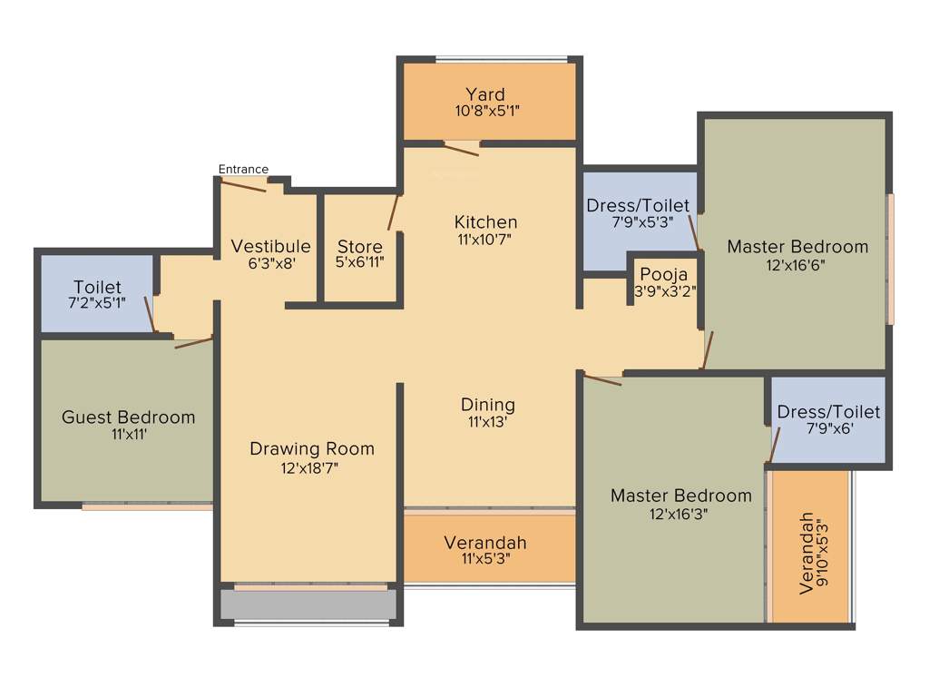 Sheetal Aqua (3BHK+3T (2,665 sq ft) + Pooja Room 2665 sq ft)