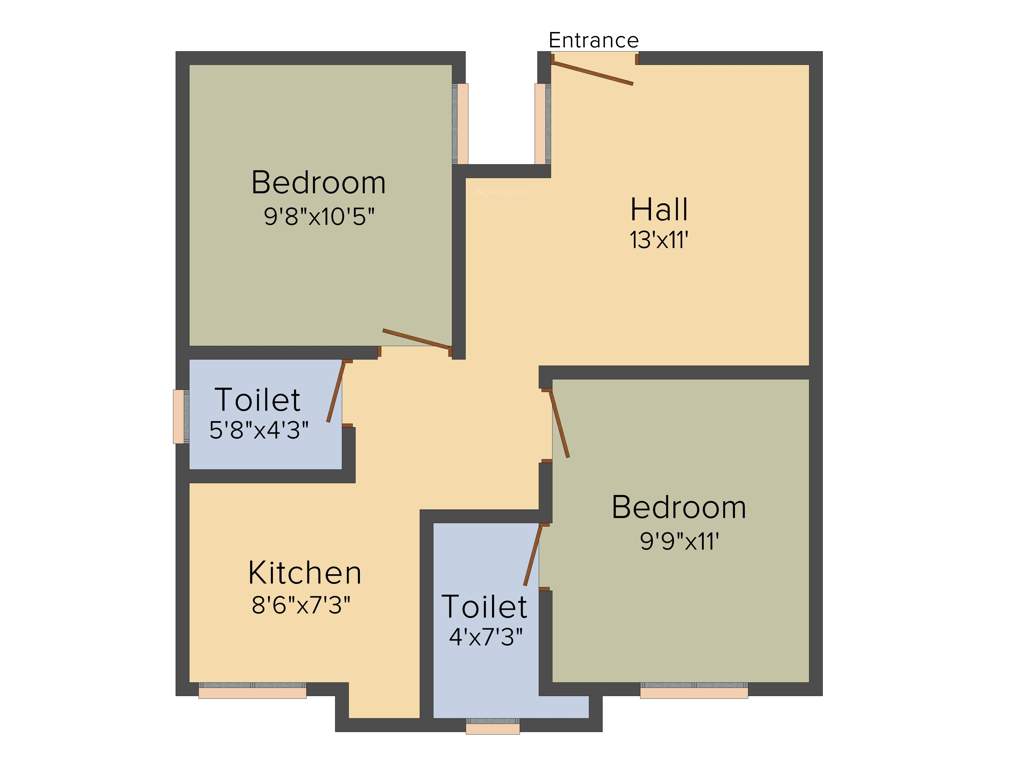 Sree Guru Raksha (2BHK+2T (680 sq ft) 680 sq ft)