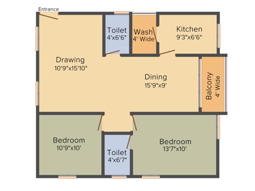 Lakshmi Prestige (2BHK+2T (1,127 sq ft) 1127 sq ft)