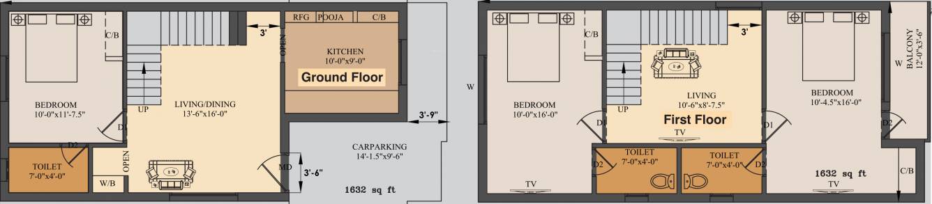 MS Sunny Villas (3BHK+3T (1,632 sq ft) + Pooja Room 1632 sq ft) MS Sunny Villas (3BHK+3T (1,632 sq ft) + Pooja Room 1632 sq ft)