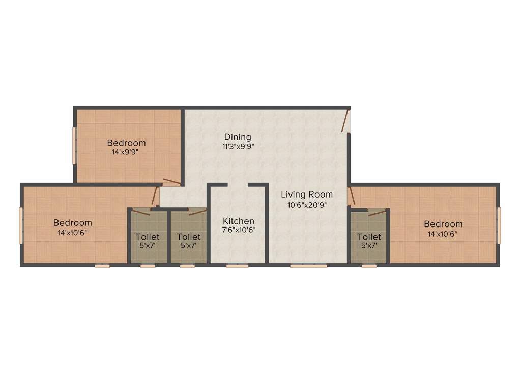 Mega Shiv Hem (3BHK+3T (1,000 sq ft) 1000 sq ft)