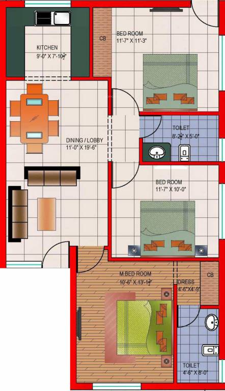 Dara Premium (3BHK+2T (1,530 sq ft) 1530 sq ft) Dara Premium (3BHK+2T (1,530 sq ft) 1530 sq ft)