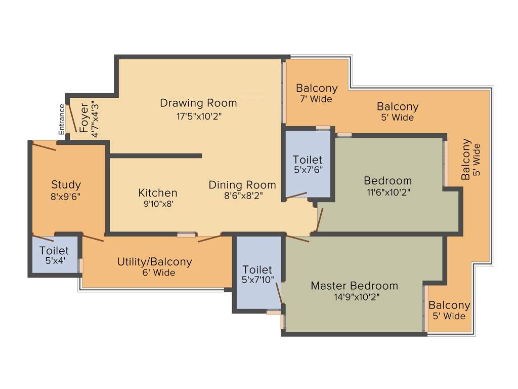 Shantiniketan Prakriti (2BHK+2T (1,350 sq ft) + Servant Room 1350 sq ft)